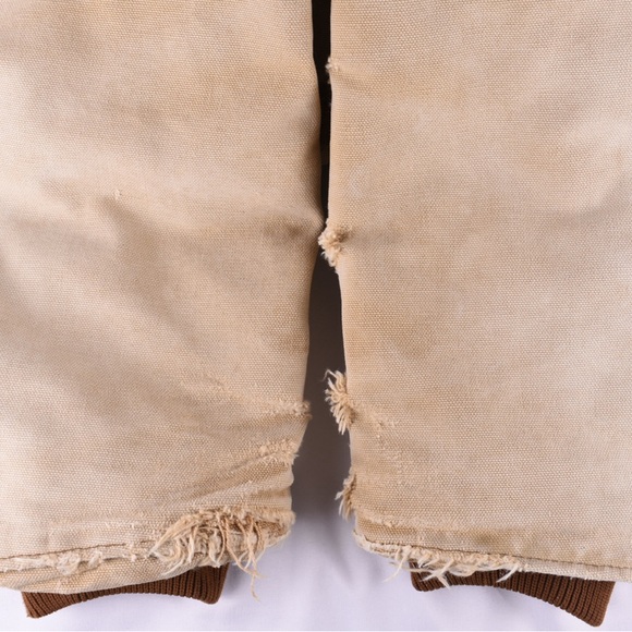 Vintage Carhartt Duck Canvas Work Jacket Tan Large - Picture 7 of 10